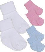 BabyPrem Premature Baby Clothes 2 x Pairs of Socks White Blue Pink 1.5 - 7.5lb
