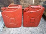 Pair of Vintage USSR Soviet Union 20L Fuel Cans Jerrycan Canisters – 1982 & 1988