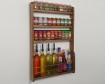 Oil & Spice Rack Handmade Wooden 2-4 Shelf Wall Mountable Kitchen Storage