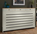 Cream Radiator Cover Cabinet Traditional Modern MDF Wood Horizontal Shelf Large