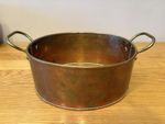 Beautiful Vintage Hand Made Extra Deep Pan With Double Brass Handles