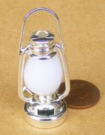 Dolls House LED Battery Oil Lamp 1:12 Scale Silver Victorian Light 338 tumdee