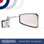 Rectangular Clamp on Legshield Mirror for Vespa Lambretta Scooters | Right Side