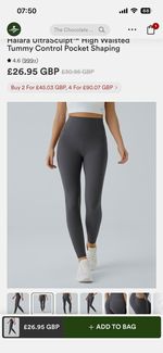 Halara UltraSculpt High Waist Tummy Control Pocket Leggings Grey L Women