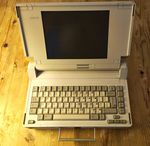 Vintage Compaq SLT 386s/20 Laptop Computer + Charger and Wired Mouse