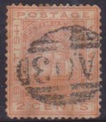(F251-38) 1876 British Guiana 2c orange PO cancel AO3 stamp (AM)  (TP36)