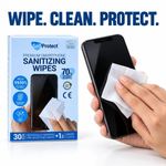 Smartphone & Screen Cleaning Wipes – 30 Individually Wrapped 70% IPA Wipes + Mic