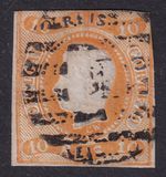 PORTUGAL 1866 King Luis 10r Orange-Yellow SG 37 Used (CV £225)