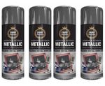 4 x Gun Metal Grey Spray Paint Metallic Aerosol Auto Car DIY Wood Plastic 400ml