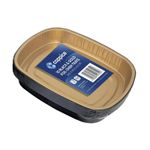 Aluminium Foil Black Gold Oven Serving Trays 26.5x20x4.5cm 10 Pk Coppice