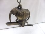 Antique 1870's Solid Heavy Elephant Shape South Indian Hanging Wick Diya Lamp