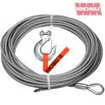 Steel Rope/Cable 15m x 9.5mm. Hole fix. 3/8 Inch hook. Winches up to 13,500lb