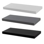 Floating Wall Shelf Wooden Shelves Wall Storage 60cm - White/Grey/Black
