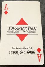 Vintage Genuine Key Card From The Iconic Desert Inn Hotel and Casino Las Vegas