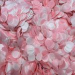 Pink White Paper Confetti Biodegradable Round Tissue Wedding Baby shower Decor