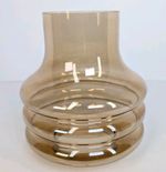 Vtg 3" Iridescent Smoky Gold Ribbed Glass Hurricane Lamp Shade Chimney 