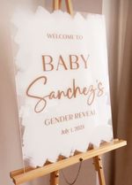 Personalised name Welcome baby gender reveal shower Clean Acrylic party sign