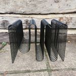 Black Metal Wire Wavy Magazine Holder Storage Rack shelf retro Minimalist Scandi