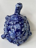 Large Old Turtle Victorian Cobalt Blue Stoneware Figurine 25 cm x 17 cm x 14 cm