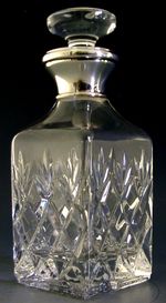 BEAUTIFUL STERLING SILVER TOPPED WHISKY BRANDY NOGGIN MINI DECANTER 1997 BARWARE