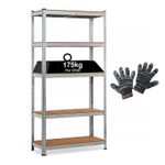 5 Tier Racking Shelf Heavy Duty Garage Shelving Storage Shelves Unit 180x90x40cm