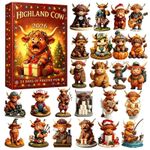 Highland Cow Christmas Advent Calendar 2026 24 Day Countdown Acrylic Figure Gift