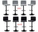 Set of 4 Bar Stools , Black or Grey Faux Leather, Kitchen Breakfast Bar