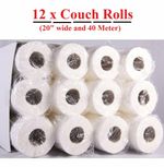 LUXURY White 20" Couch Hygiene Roll - (12 Roll Box) perforated Medical Roll