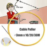 Fiberglass Cable Push Pullers Durable 10/20/30m Duct Snake Rodder Fish Tape Wire
