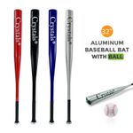 32/34" Heavy Duty Metal Baseball Bat Rounder Softball Pole Stick Stainless Steel