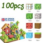 100 Piece Minecraft Style Magnetic Blocks Construction Toy Imaginative Play Kids