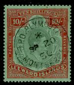 LEEWARD IS GVI SG113c, 10 dp green & deep vermilion/green, FU CDS. Cat £150.