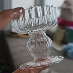 Clear Glass Pedestal Candle Cup Set of 5