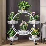 Modern Multi-Tiered 6 Potted Metal Plant Stand - Reinforced & Lightweight