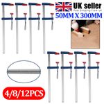 4/8/12pc BrickLayer Profile F Clamp 50 x 300mm Metal Handle wood working F-Clamp