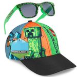 Minecraft Boys Sunglasses Baseball Cap Set Adjustable Hat 100% UV Holiday