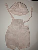 Primark Baby Pink Striped Romper & Hat Set – 0-3 Months, Good Condition