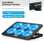 ICE COORE Laptop cooler Cooling base for 13-18 Inch computers w/ silent exhaust