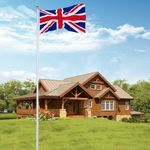 25 FT Aluminum Alloy Splicing Flagpole Adjustable And Retractable Courtyard UK