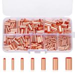 250pcs Wire Ferrules Kit 7 Sizes Copper Crimp Connectors Non Insulated Terminal