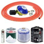 BUTANE GAS REGULATOR KIT 3M HOSE CLIPS 30mbar BBQ COOKER STOVE WEBER CARTRIDGE