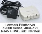 Printserver Lexmark 4034-122 X2012e RJ-45 & BNC for Windows 95 98 XP
