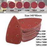 60 x Sanding Sheets Hook and Loop Mouse Sanding Pads Sander Paper Triangle Discs