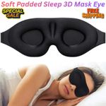 Soft Padded Sleep 3D Mask Eye Blackout Luxurious Blindfold Travel Eye Cover UK