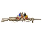 WW1 Sterling Silver Enamel Set Allied Flags Sweetheart Brooch Antique 1914