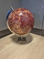 World Legend Globe  Burgundy And Gold  Vintage Chrome Base 18" RARE ITEM