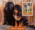 WORKING DOGS St. Bernard & Tibetan Mastiff Dog MNH Stamp Sheet (2021 Sao Tome)