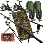 Full Carp Fishing Set Up Rods Reels Bite Alarms Rod Pod Plus a Bag Of Boilies