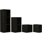 Vinyl LP Music Record Storage Box Cube 12" Cabinet Case Unit Rack Display Black