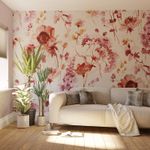 Superfresco Easy Watercolour Floral  Pink Blue Print To Order 3m x 2.8m Mural |